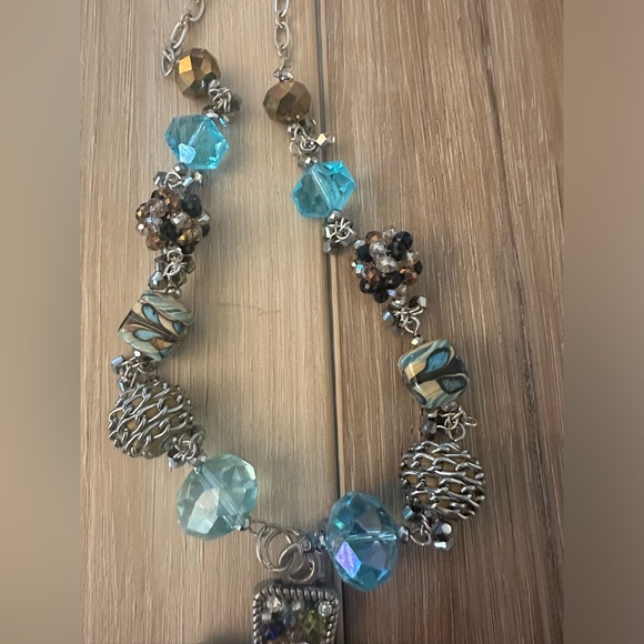 80s Beaded Cross Necklace - Picture 3 of 5